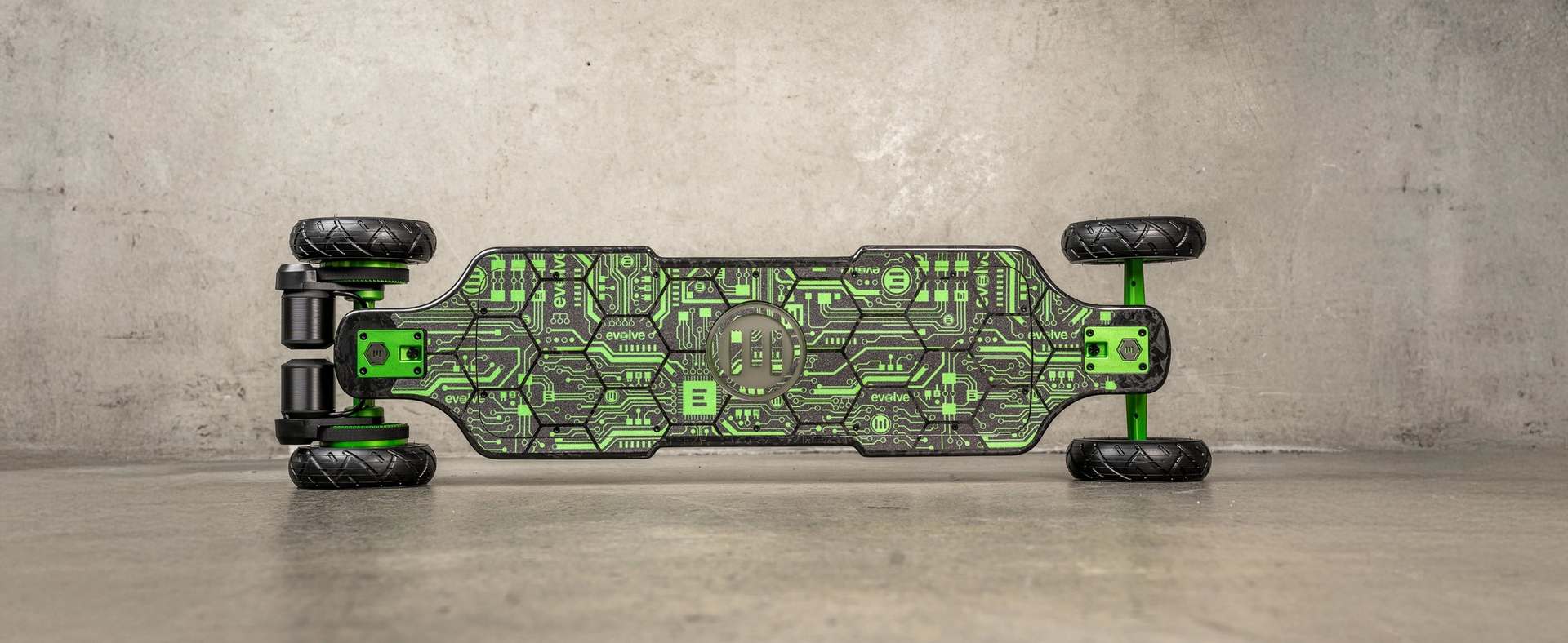 Diablo Carbon Green Mainframe - Evolve Labs Limited Edition Electric Skateboard